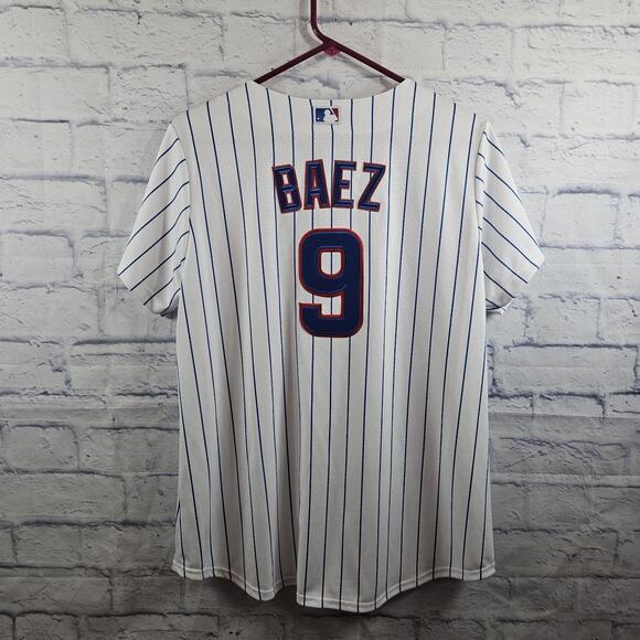 Chicago Cubs #9 Baez Majestic Cool Base MLB Fan Fashion Women Jersey XL - Picture 5 of 6